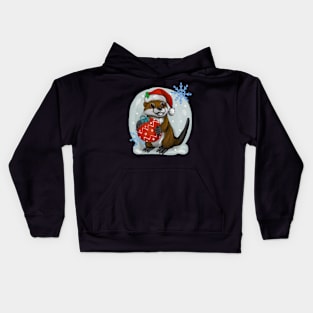 Christmas otter Kids Hoodie